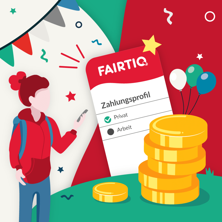 Jetzt mit FAIRTIQ zwei unterschiedliche Zahlungsprofile hinterlegen