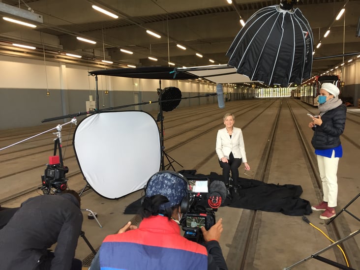Behind the scenes of the Myriam Berg video shoot